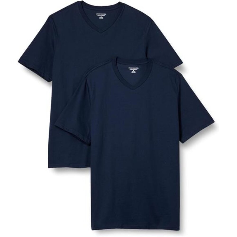 Amazon Essentials Men's Short-Sleeve V-Neck T-Shirts, Pack of 2